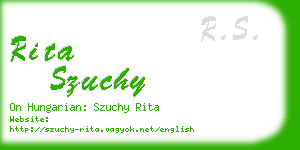 rita szuchy business card